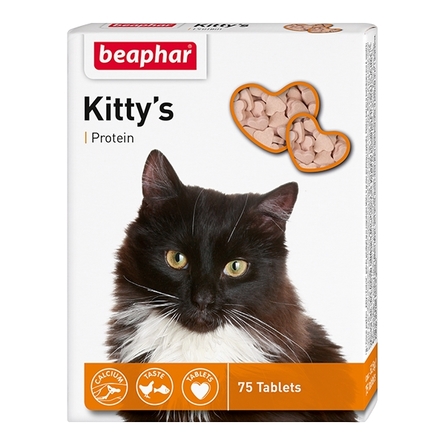 Beaphar Kitty's + Protein Витаминизированное лакомство для кошек (с протеином), 75 таблеток – интернет-магазин Ле’Муррр